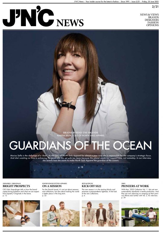Cover der JNC News. Zu sehen ist Marisa Selfa, CEO von North Sails Apparel