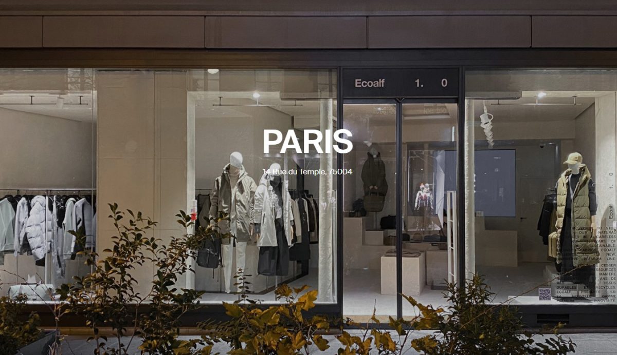 Außenansicht des neuen Ecoalf Stores in Paris.